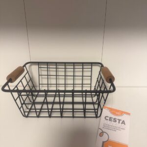 Cesta de metal con asas 20x15x8cm
